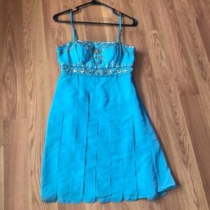 Turquoise sequin embellish dress size 4